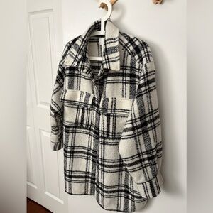 H&M Black and White Plaid Shacket